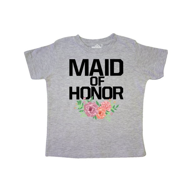 inktastic Maid of Honor with Flower Illustration Toddler T-Shirt 